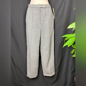 Elegant Gray Women's Herringbone Trousers NWT